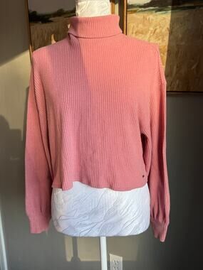 Hollister Ribbed Turtleneck Cropped Sweater Womens XS